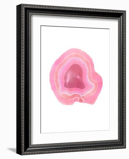 Agate Slice-Peach & Gold-Framed Art Print