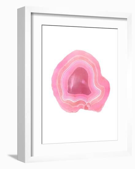 Agate Slice-Peach & Gold-Framed Art Print