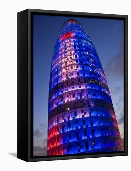 Agbar Tower, 142M Skyscraper by Architect Jean Nouve, Glorias Square, Barcelona, Spain-Carlos Sanchez Pereyra-Framed Premier Image Canvas