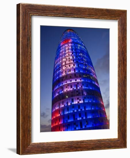 Agbar Tower, 142M Skyscraper by Architect Jean Nouve, Glorias Square, Barcelona, Spain-Carlos Sanchez Pereyra-Framed Photographic Print
