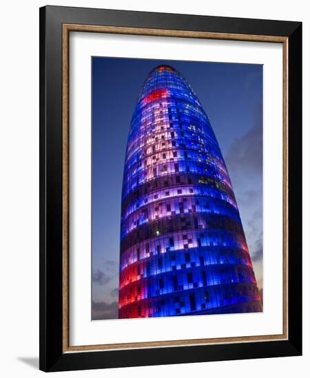 Agbar Tower, 142M Skyscraper by Architect Jean Nouve, Glorias Square, Barcelona, Spain-Carlos Sanchez Pereyra-Framed Photographic Print