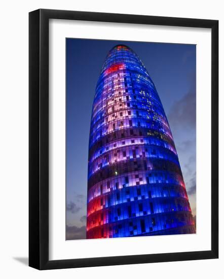 Agbar Tower, 142M Skyscraper by Architect Jean Nouve, Glorias Square, Barcelona, Spain-Carlos Sanchez Pereyra-Framed Photographic Print