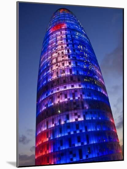 Agbar Tower, 142M Skyscraper by Architect Jean Nouve, Glorias Square, Barcelona, Spain-Carlos Sanchez Pereyra-Mounted Photographic Print