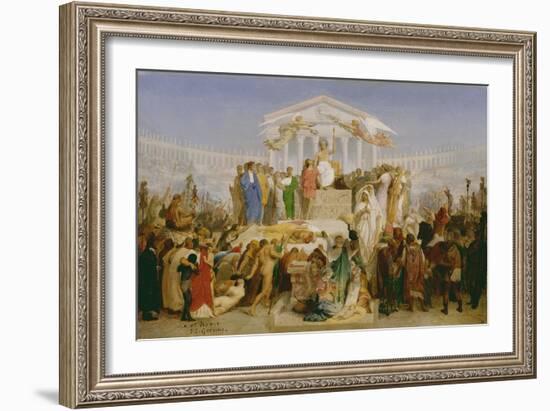 Age of Augustus, the Birth of Christ, by Jean-Leon Gerome, French painting,-Jean-Leon Gerome-Framed Art Print