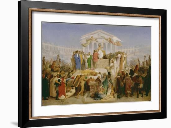 Age of Augustus, the Birth of Christ, by Jean-Leon Gerome, French painting,-Jean-Leon Gerome-Framed Art Print