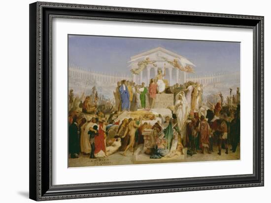 Age of Augustus, the Birth of Christ, by Jean-Leon Gerome, French painting,-Jean-Leon Gerome-Framed Art Print