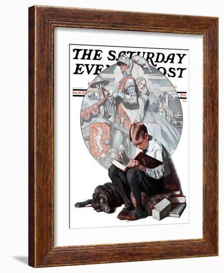 "Age of Romance" Saturday Evening Post Cover, November 10,1923-Norman Rockwell-Framed Giclee Print