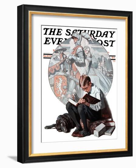 "Age of Romance" Saturday Evening Post Cover, November 10,1923-Norman Rockwell-Framed Giclee Print