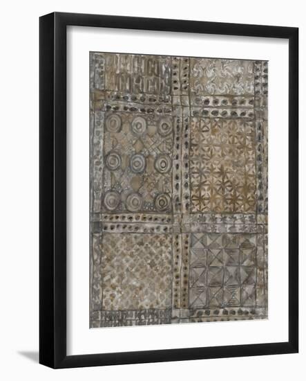 Aged Adinkra Cloth II-Samuel Dixon-Framed Art Print