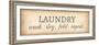 Aged Laundry Sign - Wash Dry Fold Repeat-Color Me Happy-Framed Art Print