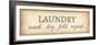 Aged Laundry Sign - Wash Dry Fold Repeat-Color Me Happy-Framed Art Print