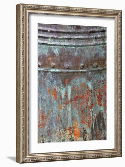 Aged metal planter at entrance to Chanticleer Garden, Wayne, Pennsylvania.-Darrell Gulin-Framed Photographic Print