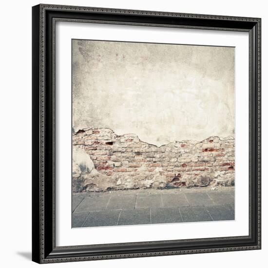 Aged Street Wall Background, Texture-donatas1205-Framed Art Print