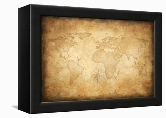 Aged Treasure Map Background-Andrey_Kuzmin-Framed Stretched Canvas