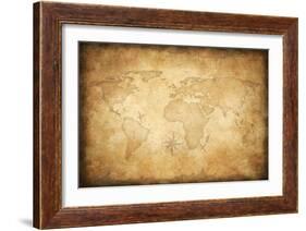 Aged Treasure Map Background-Andrey_Kuzmin-Framed Art Print