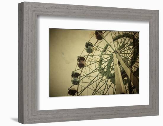 Aged Vintage Photo of Carnival Ferris Wheel with Toned F/X-Kuzma-Framed Photographic Print