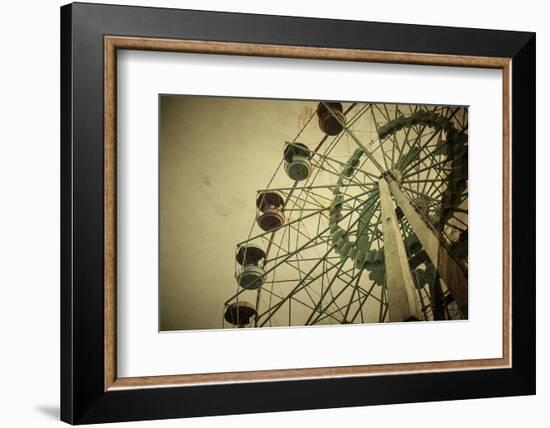 Aged Vintage Photo of Carnival Ferris Wheel with Toned F/X-Kuzma-Framed Photographic Print