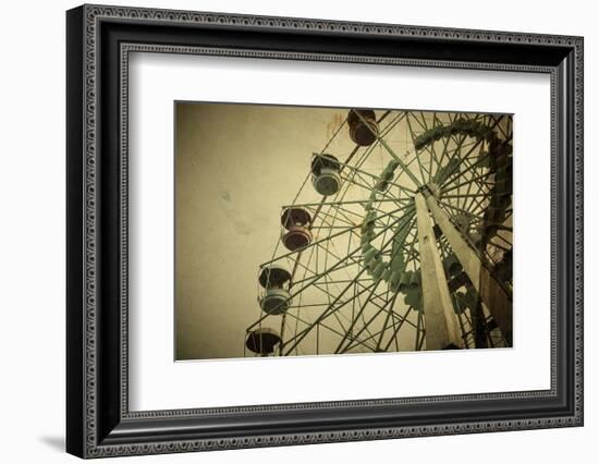 Aged Vintage Photo of Carnival Ferris Wheel with Toned F/X-Kuzma-Framed Photographic Print