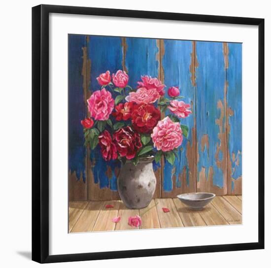 Aged Wood and Roses-Karin Valk-Framed Art Print