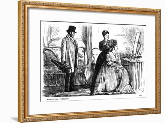 Aggravating Flippancy, 1870-George Du Maurier-Framed Giclee Print