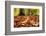 Agile frog sitting in autumn leaves on forest floor, Germany-Konrad Wothe-Framed Photographic Print