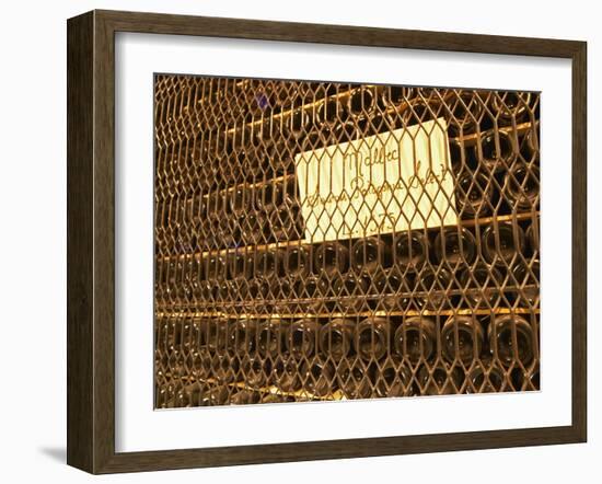 Aging Bottles of Malbec, Bodega Familia Schroeder Winery, Neuquen, Patagonia, Argentina-Per Karlsson-Framed Photographic Print