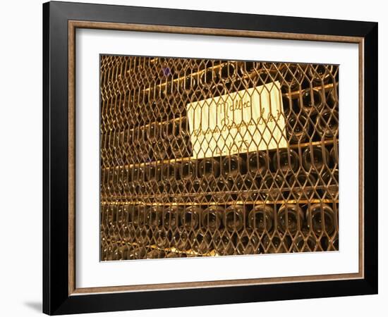 Aging Bottles of Malbec, Bodega Familia Schroeder Winery, Neuquen, Patagonia, Argentina-Per Karlsson-Framed Photographic Print