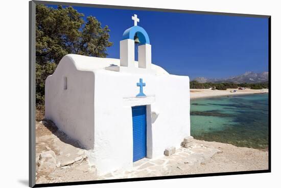 Agios Ioannis Chapel on the Beach of Aliko, Island of Naxos, Cyclades, Greece-null-Mounted Art Print