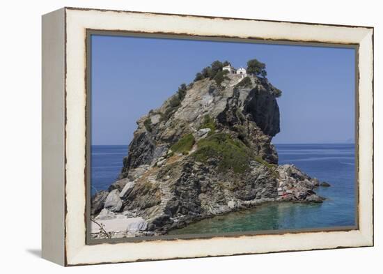 Agios Ioannis Chapel, Used in the Film Mama Mia, Skopelos, Sporades, Greek Islands, Greece, Europe-Rolf Richardson-Framed Premier Image Canvas