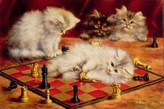 Cats with a Chess Board-Agnes Augusta Talboys-Framed Giclee Print