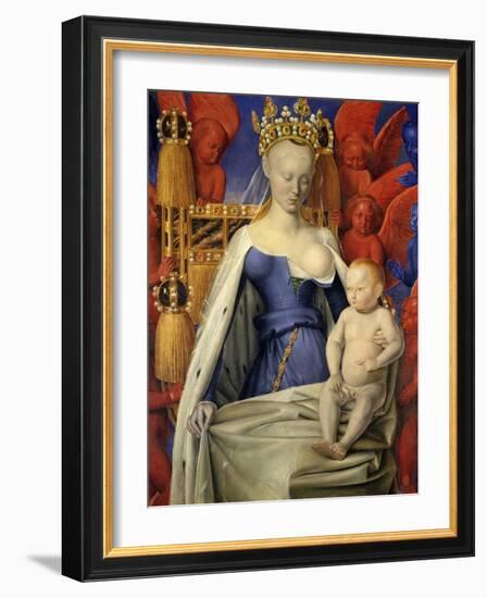 Agnes Sorel as Madonna with Child-Jean Fouquet-Framed Art Print