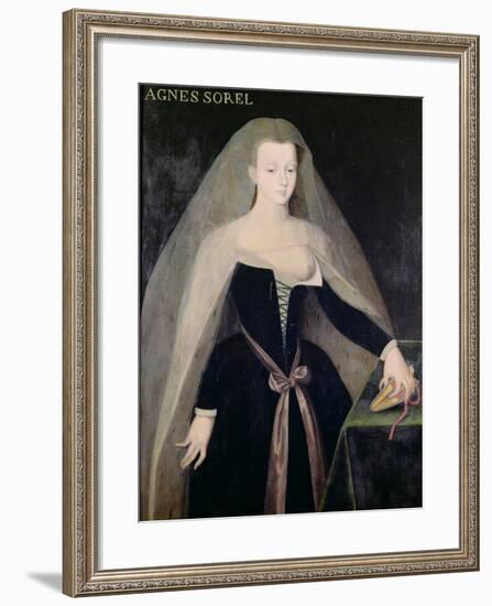 Agnes Sorel (circa 1422-50) Favourite of Charles VII (1403-61)-null-Framed Giclee Print