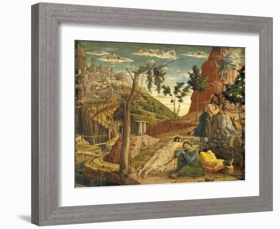 Agony in Garden by Andrea Mantegna (1431-1506), Tempera on Wood, 71X94 Cm, 1457-1459-null-Framed Giclee Print