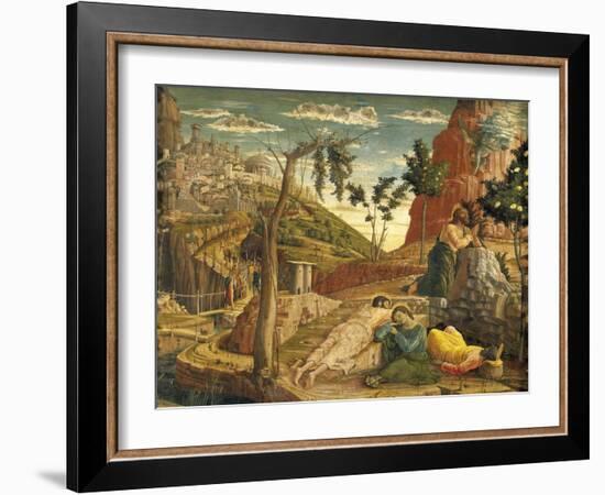 Agony in Garden by Andrea Mantegna (1431-1506), Tempera on Wood, 71X94 Cm, 1457-1459-null-Framed Giclee Print