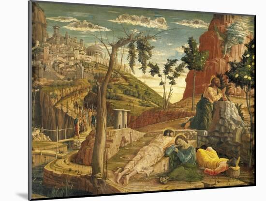 Agony in Garden by Andrea Mantegna (1431-1506), Tempera on Wood, 71X94 Cm, 1457-1459-null-Mounted Giclee Print