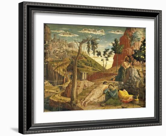 Agony in Garden by Andrea Mantegna (1431-1506), Tempera on Wood, 71X94 Cm, 1457-1459-null-Framed Giclee Print