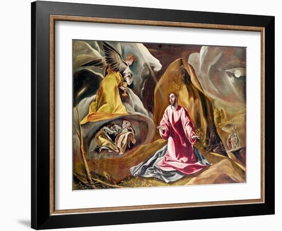 Agony in the Garden of Gethsemane, c.1590-El Greco-Framed Giclee Print