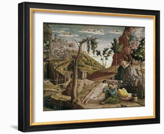 Agony in the Garden (St. Zeno Altarpiece Detail)-Andrea Mantegna-Framed Giclee Print