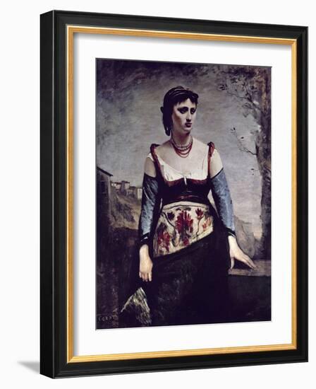 Agostina, 1866-Jean-Baptiste-Camille Corot-Framed Giclee Print