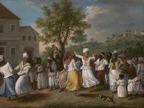 Natives Dancing in the Island of Dominica, Fort Young Beyond-Agostino Brunias-Framed Giclee Print
