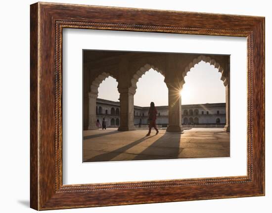 Agra Fort at Sunset, UNESCO World Heritage Site, Agra, Uttar Pradesh, India, Asia-Ben Pipe-Framed Photographic Print