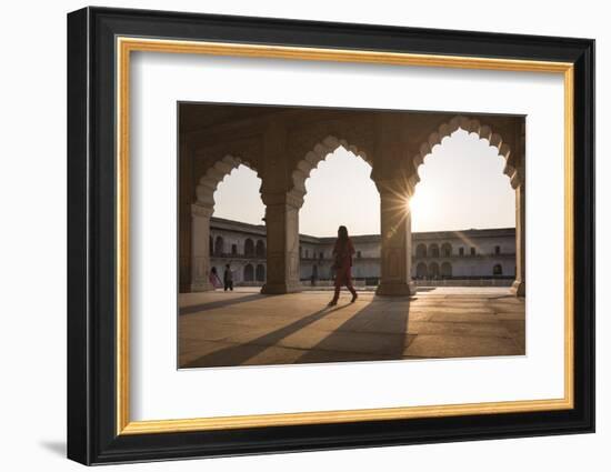Agra Fort at Sunset, UNESCO World Heritage Site, Agra, Uttar Pradesh, India, Asia-Ben Pipe-Framed Photographic Print