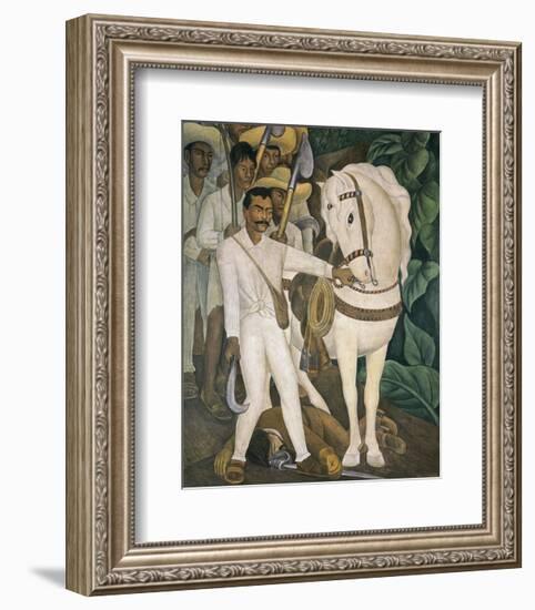 Agrarian Leader Zapata-Diego Rivera-Framed Art Print
