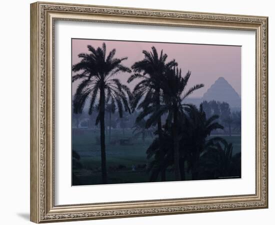 Agricultural Flood Plain, Mudbrick Step Pyramid, 3rd Dynasty, Saqqara, Egypt-Kenneth Garrett-Framed Photographic Print