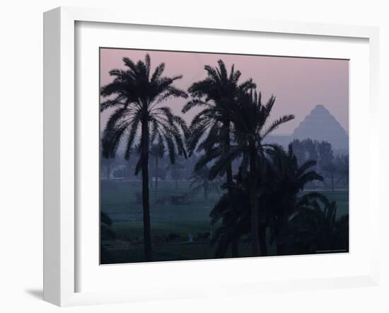 Agricultural Flood Plain, Mudbrick Step Pyramid, 3rd Dynasty, Saqqara, Egypt-Kenneth Garrett-Framed Photographic Print