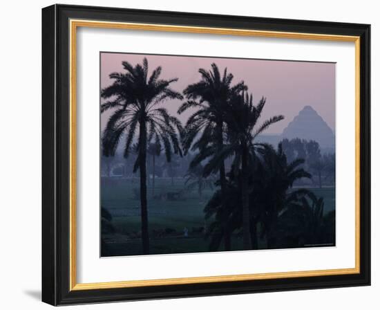 Agricultural Flood Plain, Mudbrick Step Pyramid, 3rd Dynasty, Saqqara, Egypt-Kenneth Garrett-Framed Photographic Print