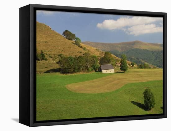 Agricultural Landscape of Farmland and Hills Near Salers, Cantal, Auvergne, France-Michael Busselle-Framed Premier Image Canvas