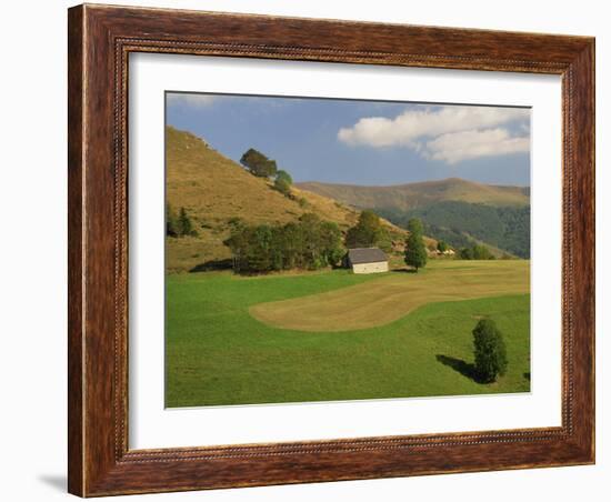 Agricultural Landscape of Farmland and Hills Near Salers, Cantal, Auvergne, France-Michael Busselle-Framed Photographic Print