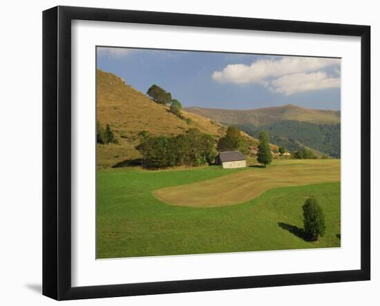Agricultural Landscape of Farmland and Hills Near Salers, Cantal, Auvergne, France-Michael Busselle-Framed Photographic Print