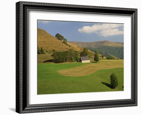 Agricultural Landscape of Farmland and Hills Near Salers, Cantal, Auvergne, France-Michael Busselle-Framed Photographic Print